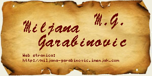 Miljana Garabinović vizit kartica